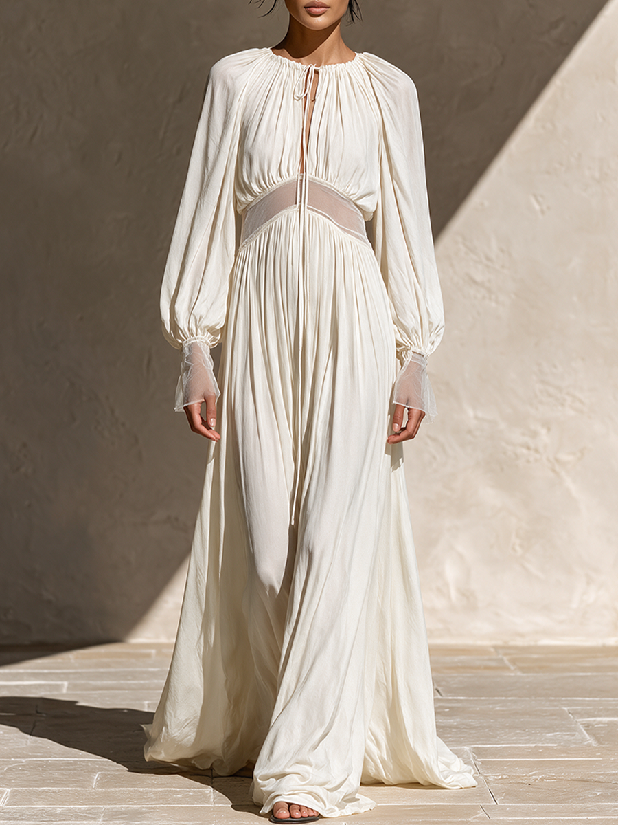 Women's Boho Sheer Panel Maxi Dress – ModClo