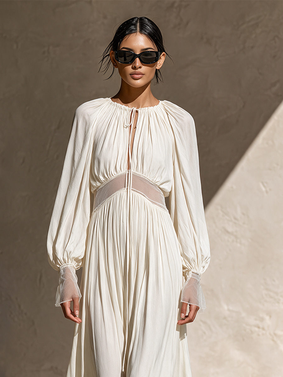 Women's Boho Sheer Panel Maxi Dress – ModClo