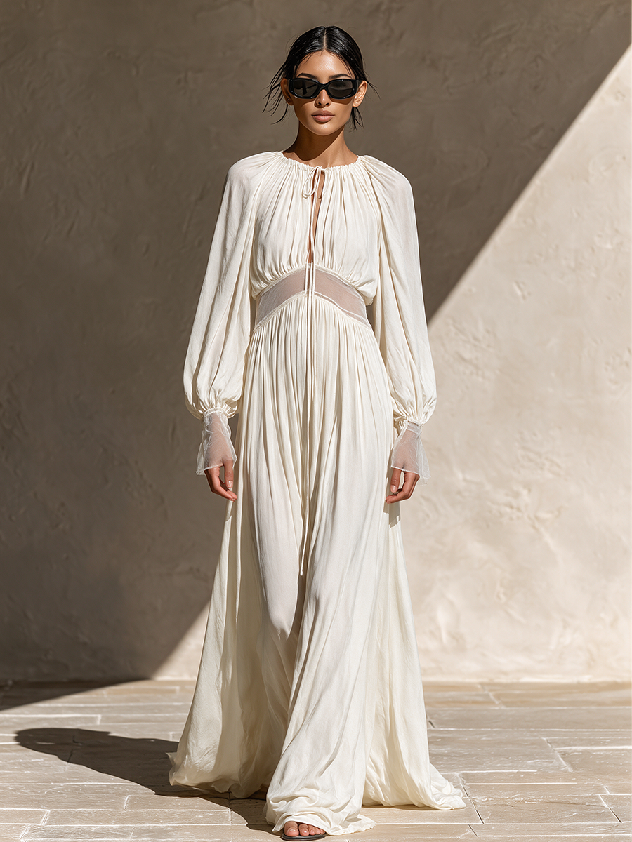 Women's Boho Sheer Panel Maxi Dress – ModClo