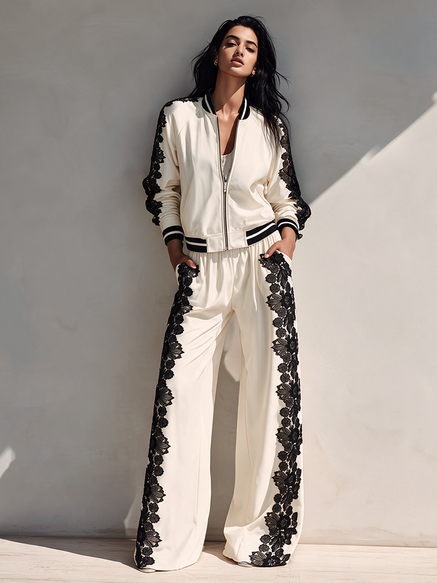 Women's Lace Long Sleeve Trouser Set – ModClo