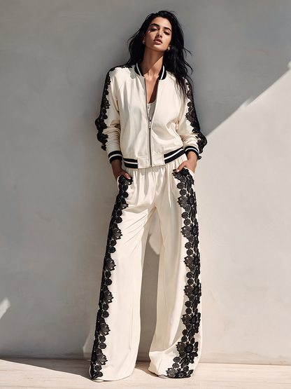 Women's Lace Long Sleeve Trouser Set – ModClo