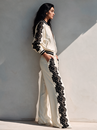 Women's Lace Long Sleeve Trouser Set – ModClo