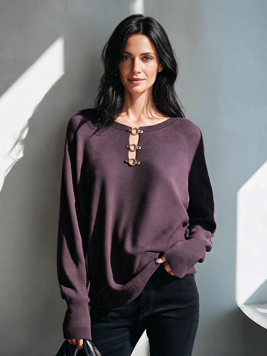 Women's Cut Out Metal Knit Top – ModClo