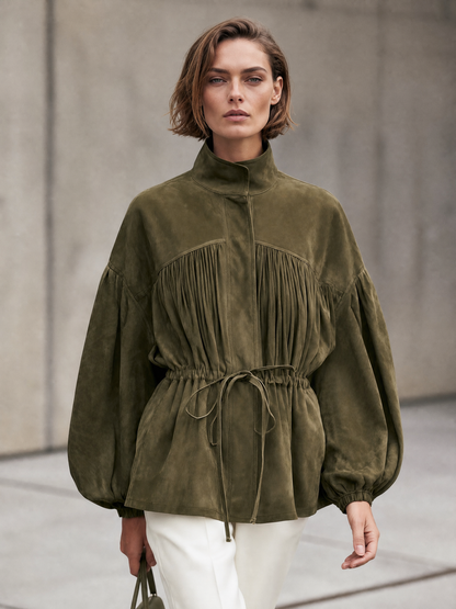Women's Olive Drawstring Jacket – ModClo