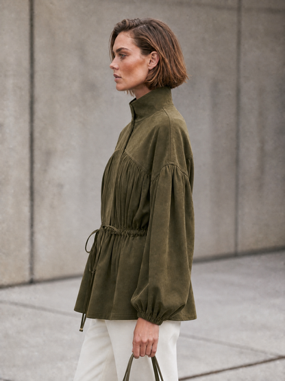Women's Olive Drawstring Jacket – ModClo