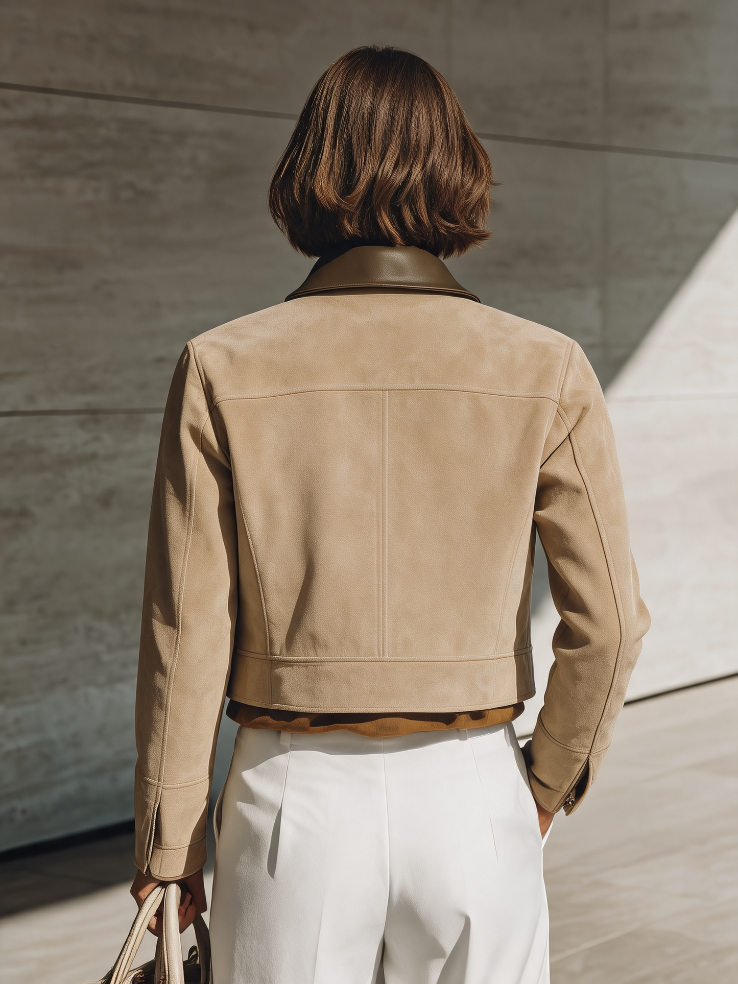 Women's Khaki Collared Zip Jacket – ModClo