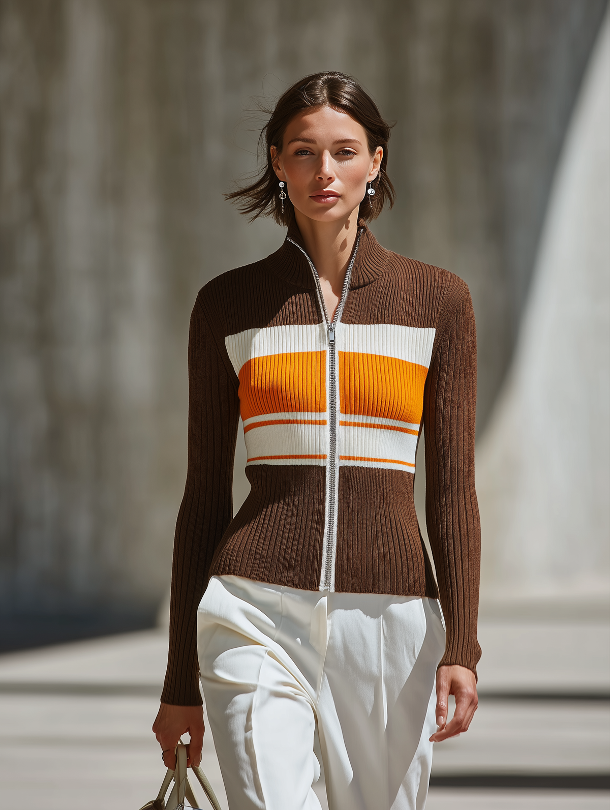 Women's Brown Long Sleeve Cardigan – ModClo
