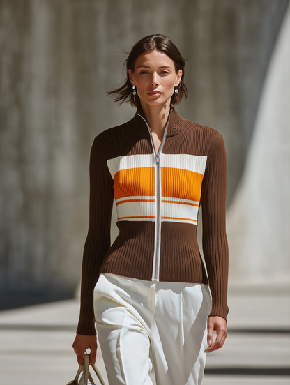 Women's Brown Long Sleeve Cardigan – ModClo