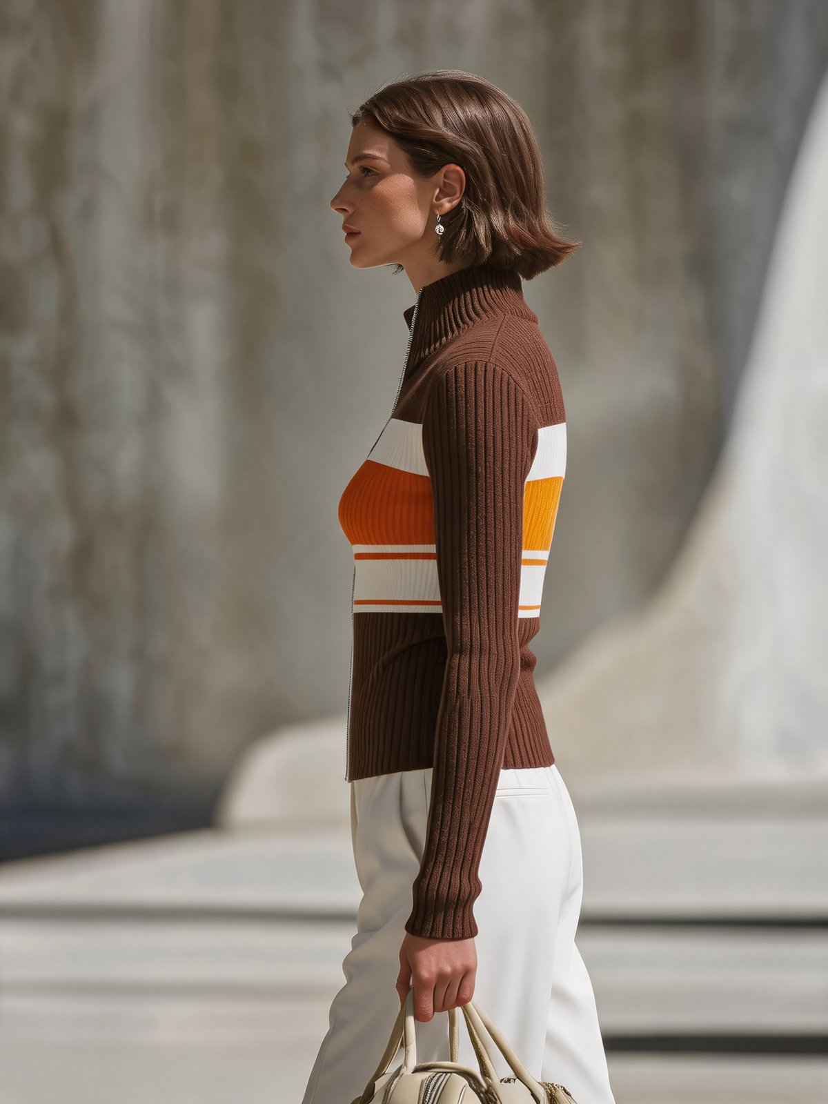 Women's Brown Long Sleeve Cardigan – ModClo