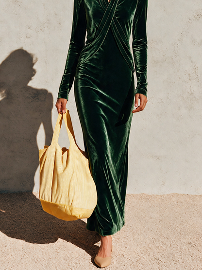 Women's Velvet Wrap Maxi Dress – ModClo