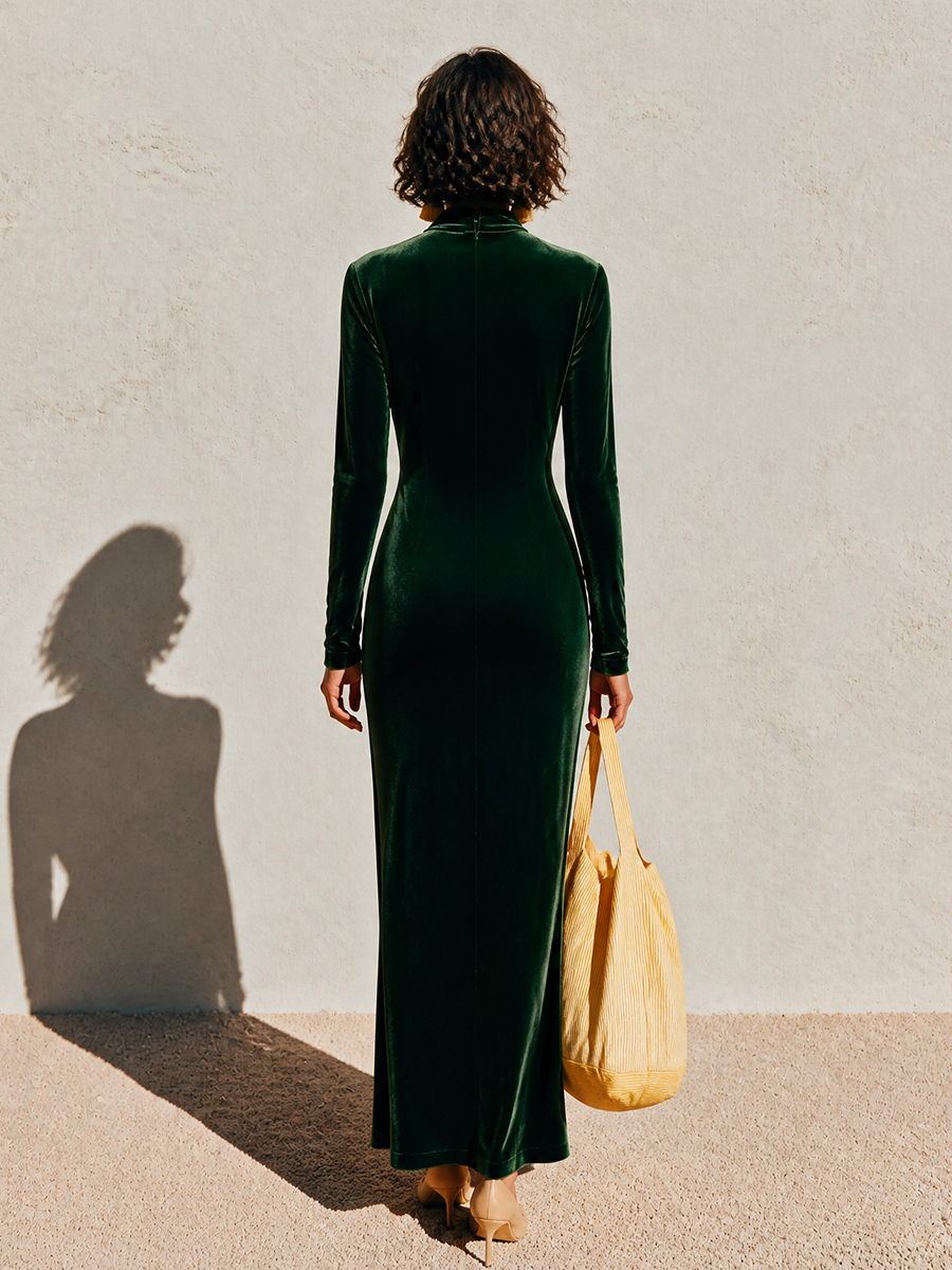 Women's Velvet Wrap Maxi Dress – ModClo