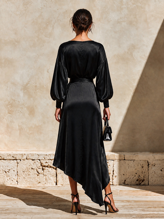 Women's Satin Belted Maxi Dress – ModClo