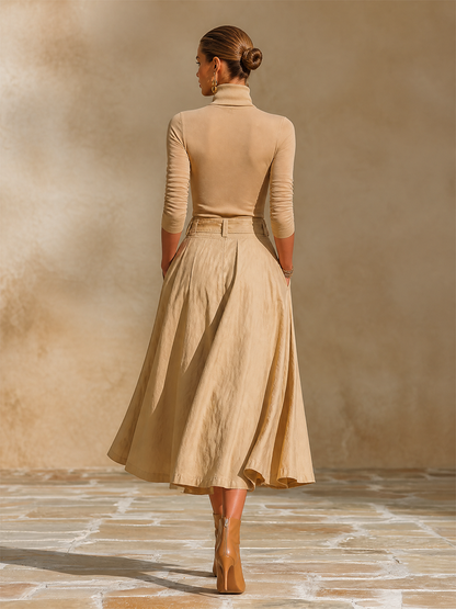 Women's Pleated Belted Two-Piece Set – ModClo