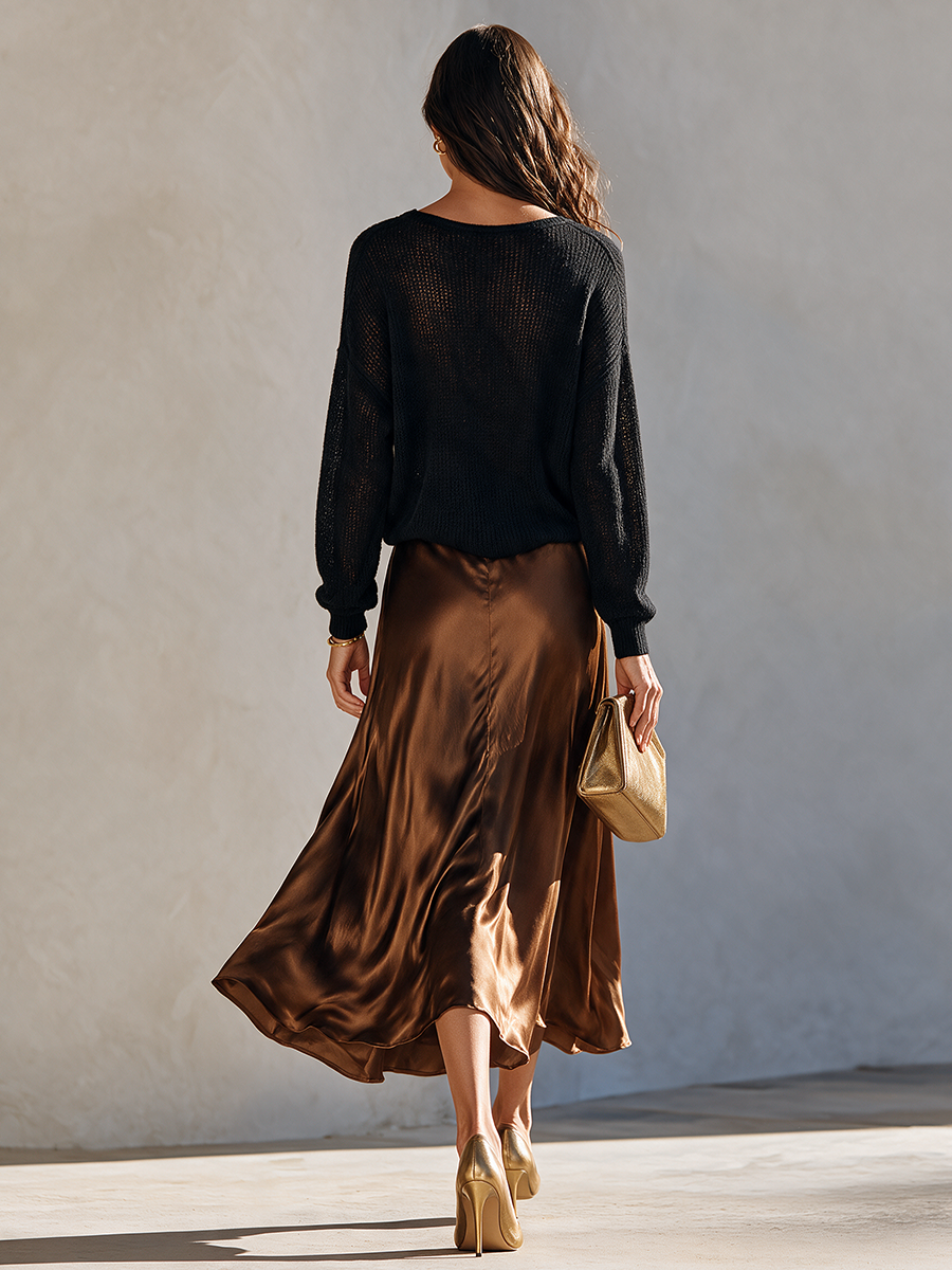 Women's Knit Neck Top Skirt Set – ModClo