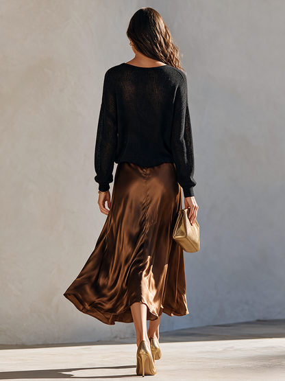 Women's Knit Neck Top Skirt Set – ModClo