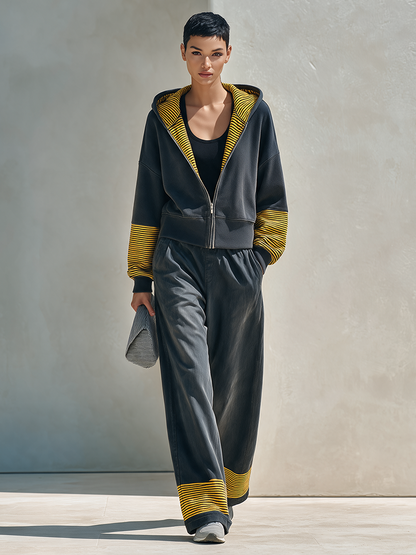 Women's Hooded Striped Trouser Set – ModClo