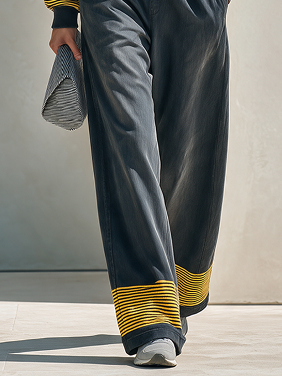 Women's Hooded Striped Trouser Set – ModClo