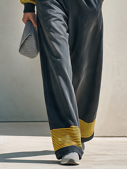 Women's Hooded Striped Trouser Set – ModClo