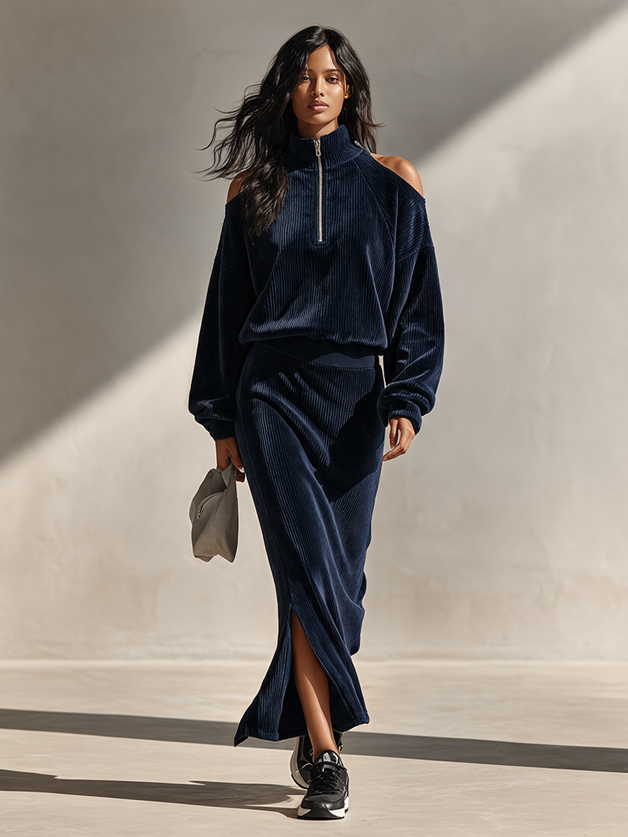 Women's Corduroy Half Zip Set – ModClo
