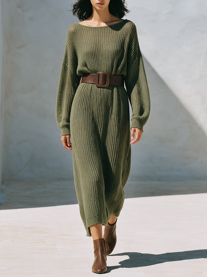Women's Knit Long Sleeve Maxi Dress – ModClo
