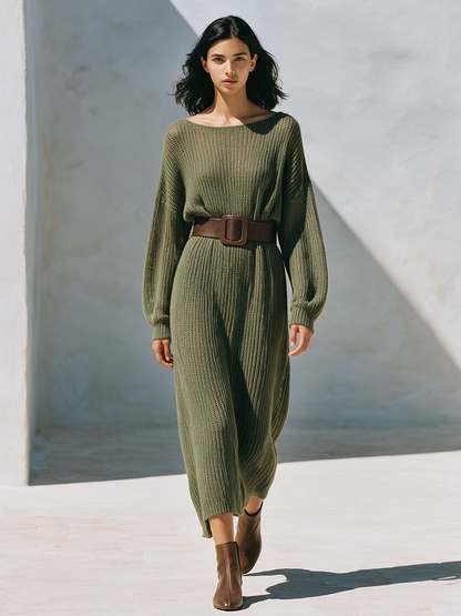 Women's Knit Long Sleeve Maxi Dress – ModClo