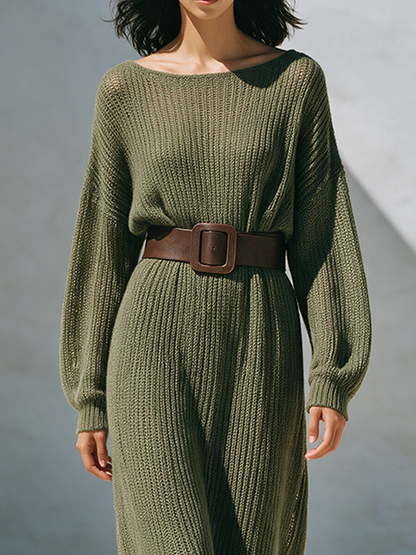 Women's Knit Long Sleeve Maxi Dress – ModClo