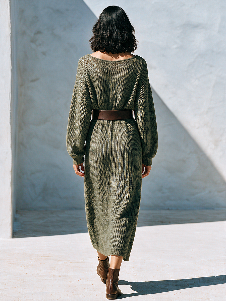 Women's Knit Long Sleeve Maxi Dress – ModClo