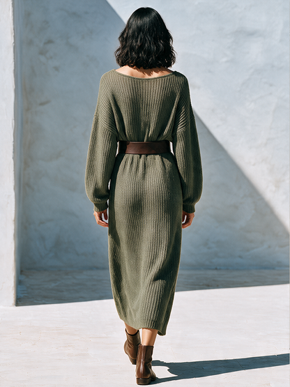 Women's Knit Long Sleeve Maxi Dress – ModClo