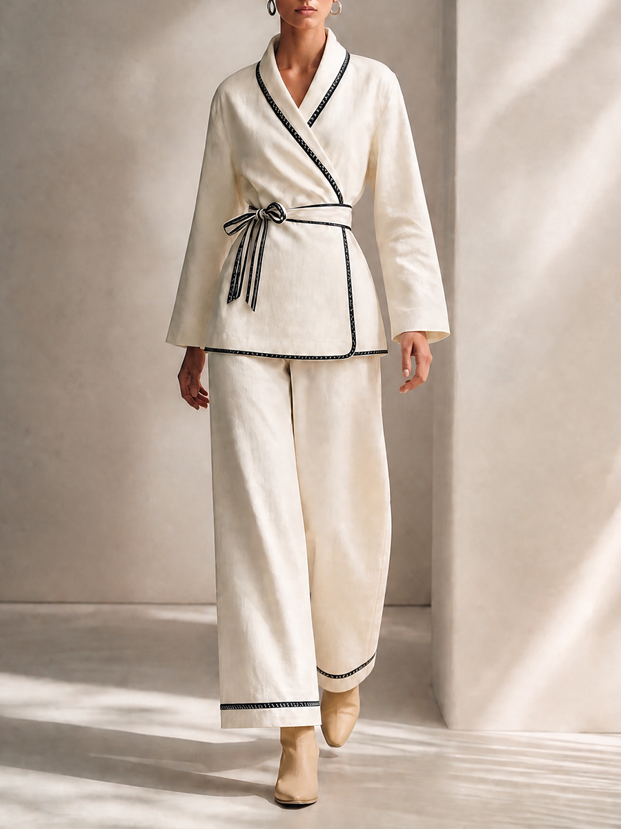Women's Wrap Belted Two-Piece Set – ModClo