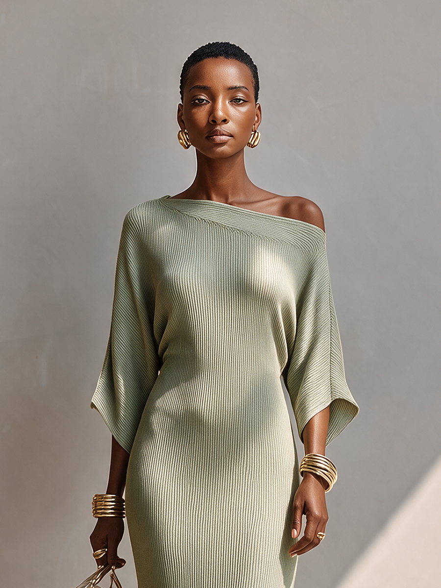 Women's Asymmetric Three Quarter Maxi Dress – ModClo