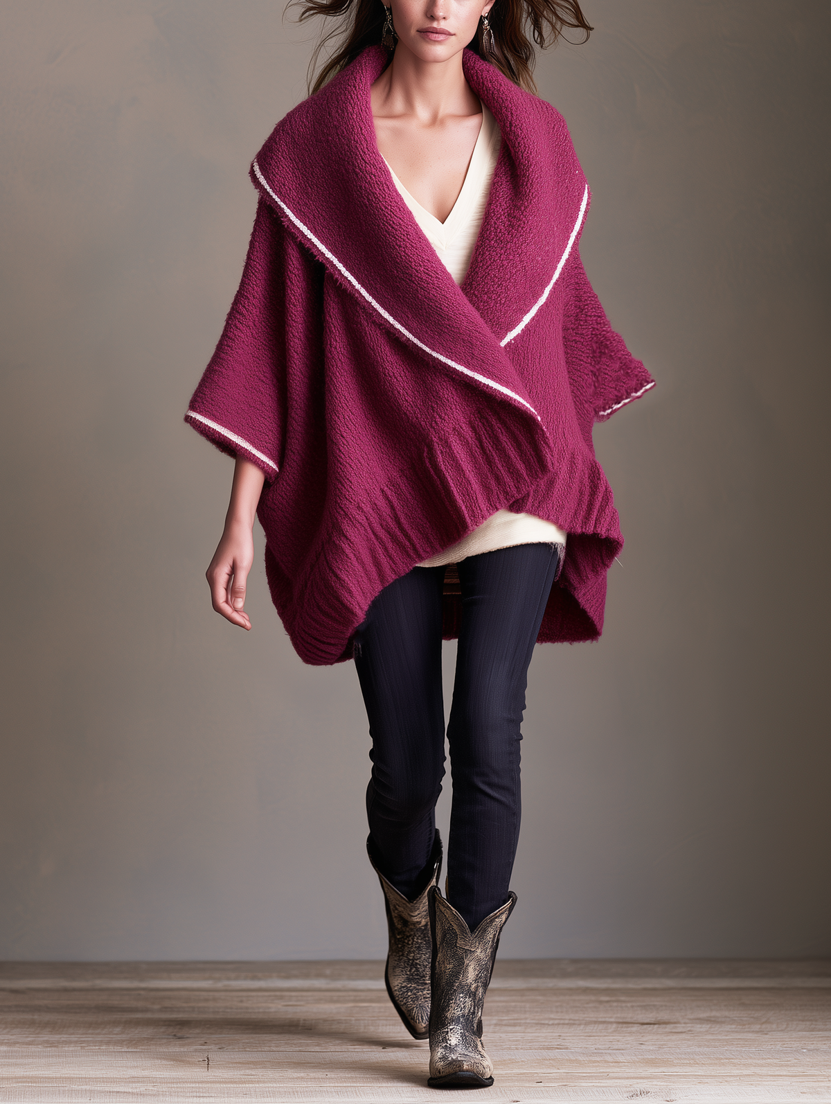Women's Magenta Long-Sleeve Knit Cardigan – ModClo