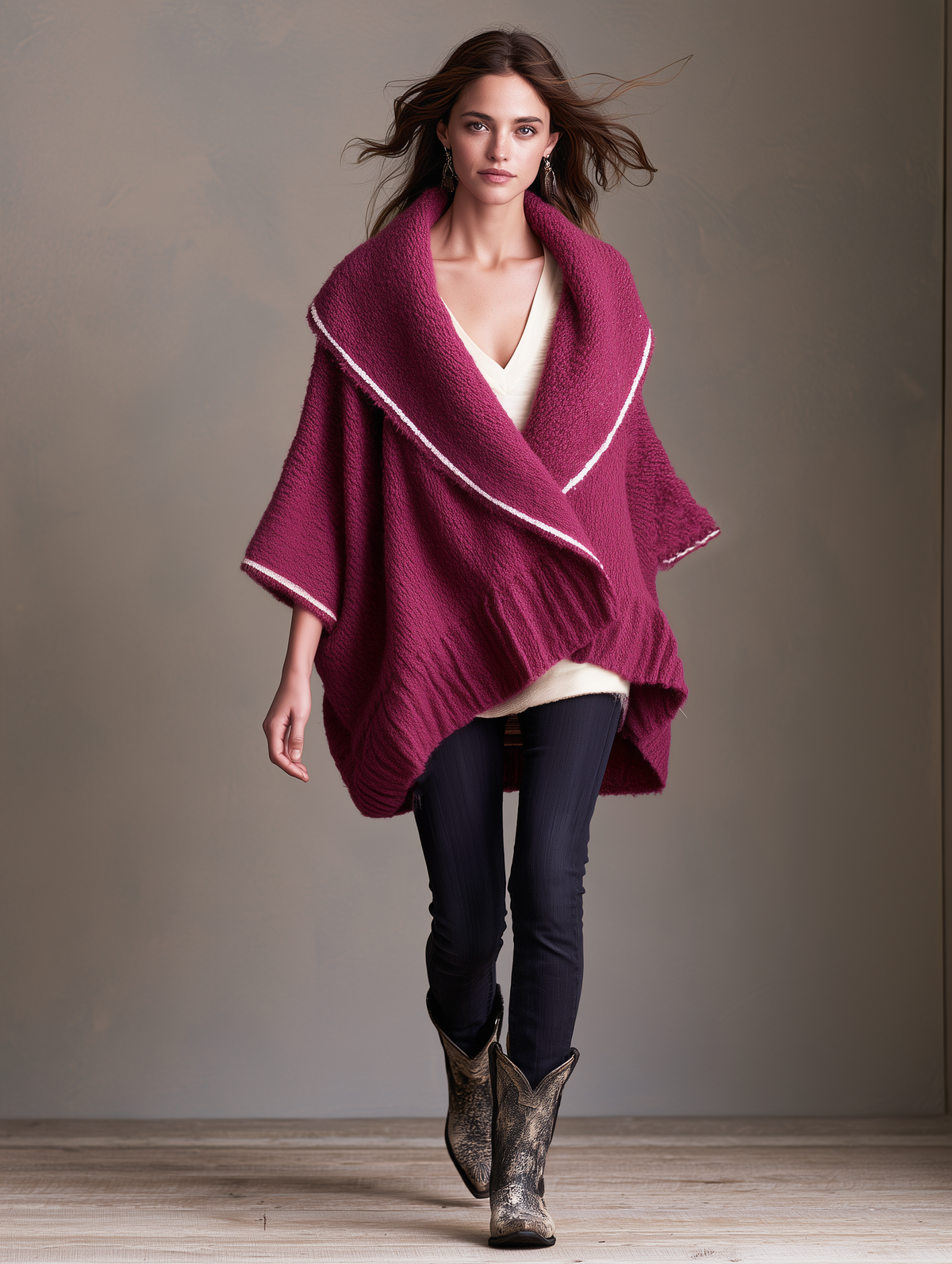 Women's Magenta Long-Sleeve Knit Cardigan – ModClo