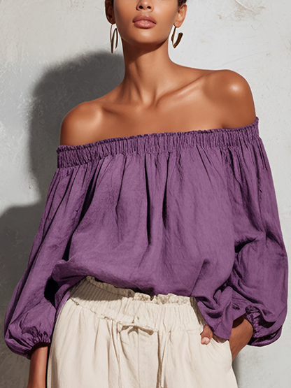 Women's Purple Linen Top – ModClo