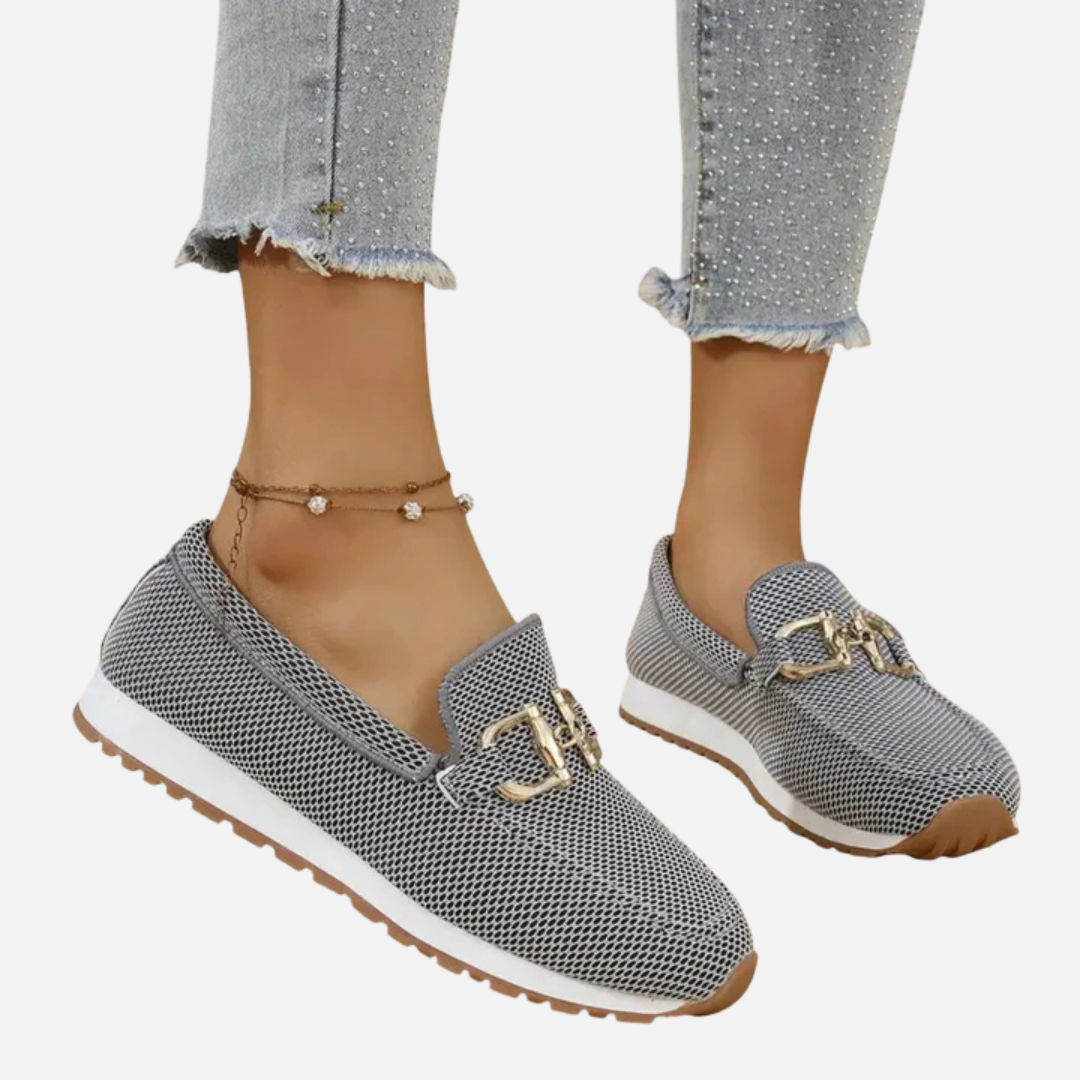 Women's Mesh Buckle Loafers