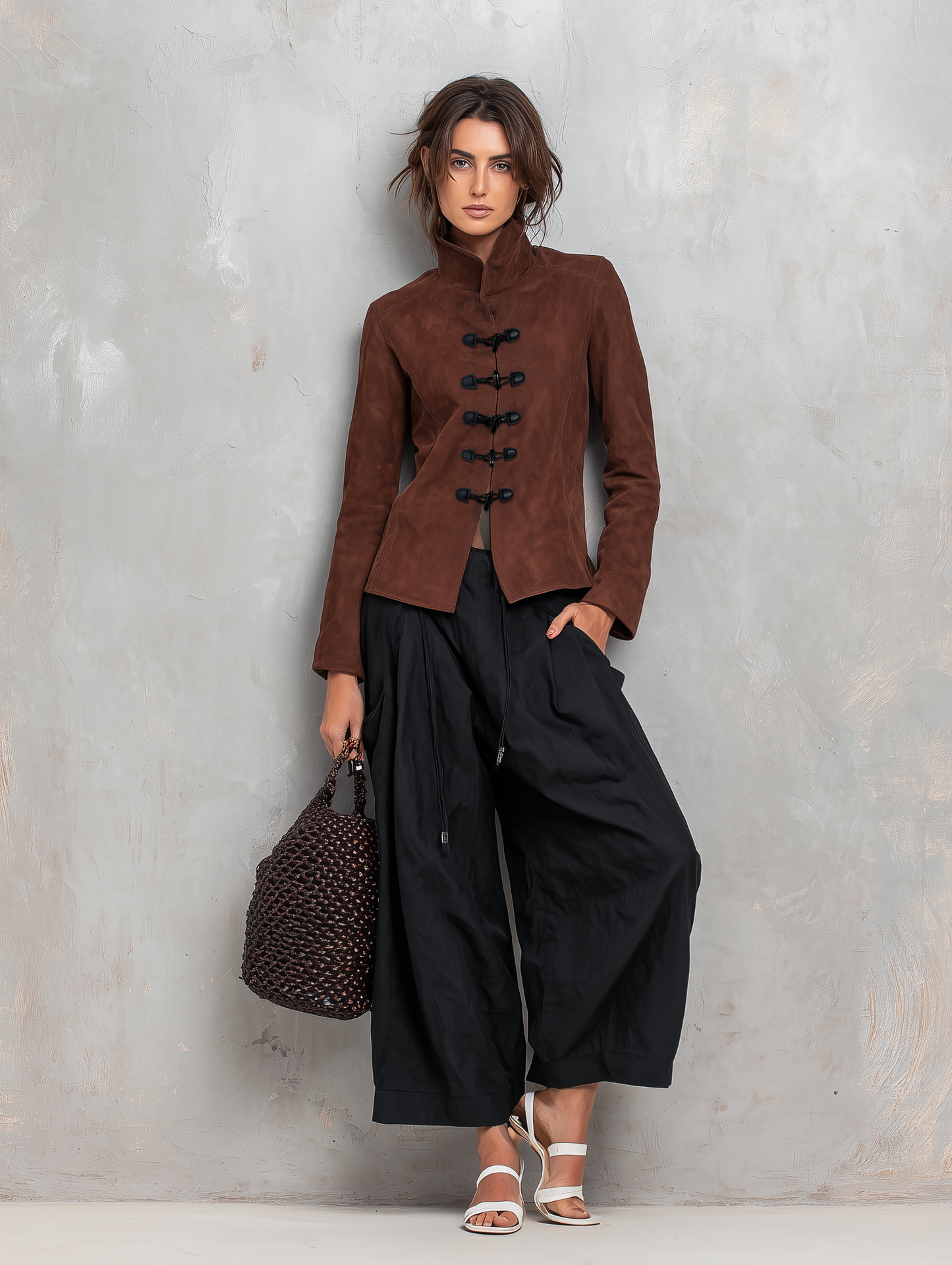 Women's Black Suede Long Sleeve Set – ModClo
