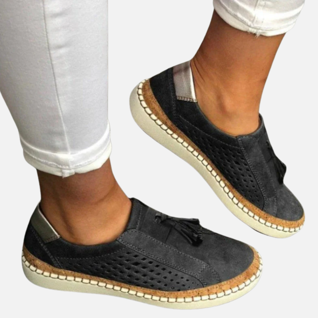 Women's Slip-On Shoes – Breathable Perforated Espadrille Flat Sneakers