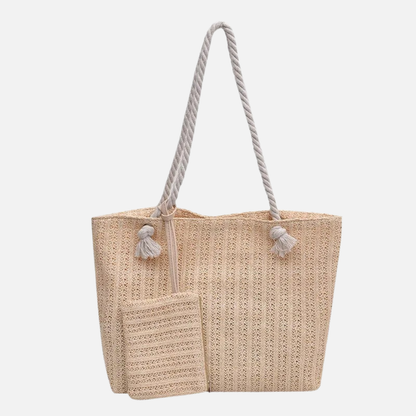 Woven Beach Bag with Straps