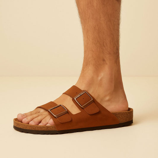 Men's Open Sandals - Adjustable Strap Slippers