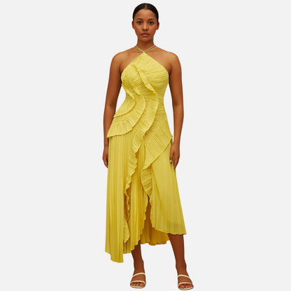 Pleated Maxi Dress Sleeveless