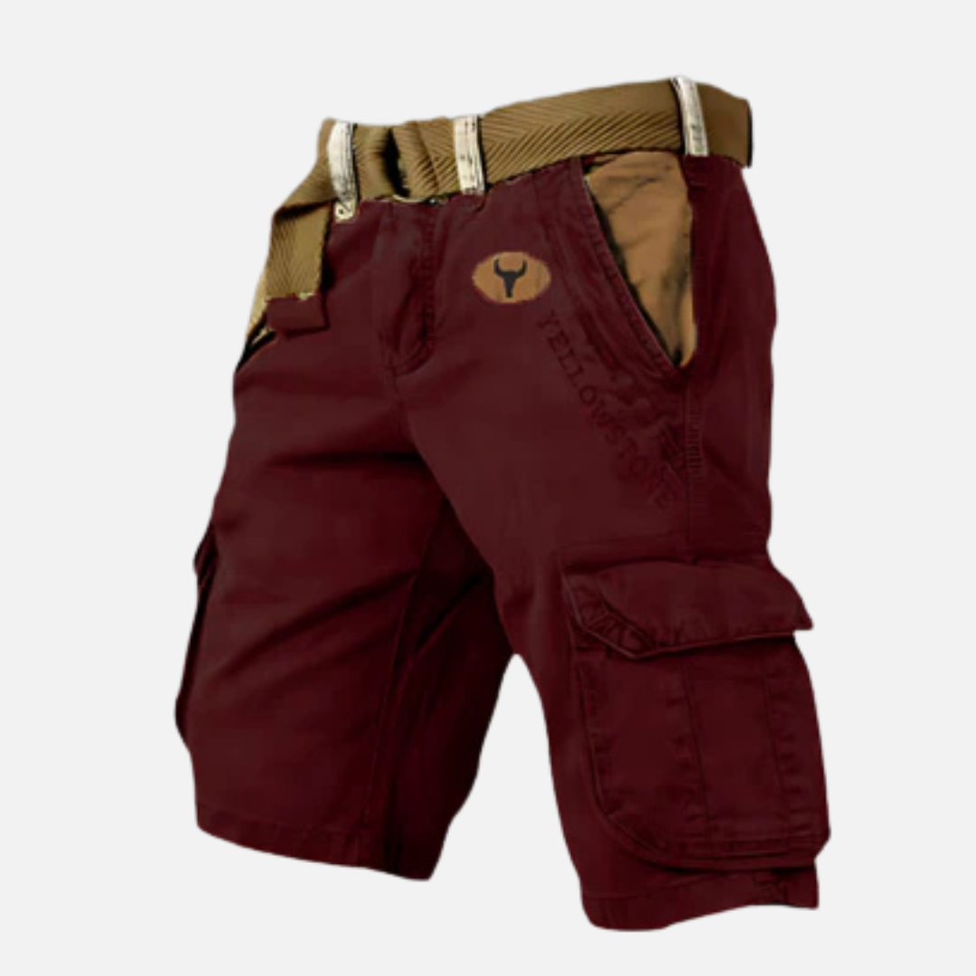 Men's Rugged Outdoor Cargo Shorts with Belt Summer