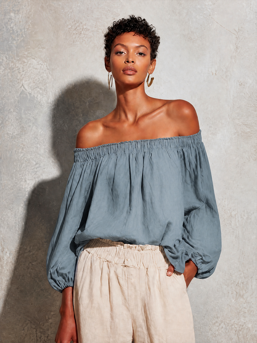 Women's Purple Linen Top – ModClo