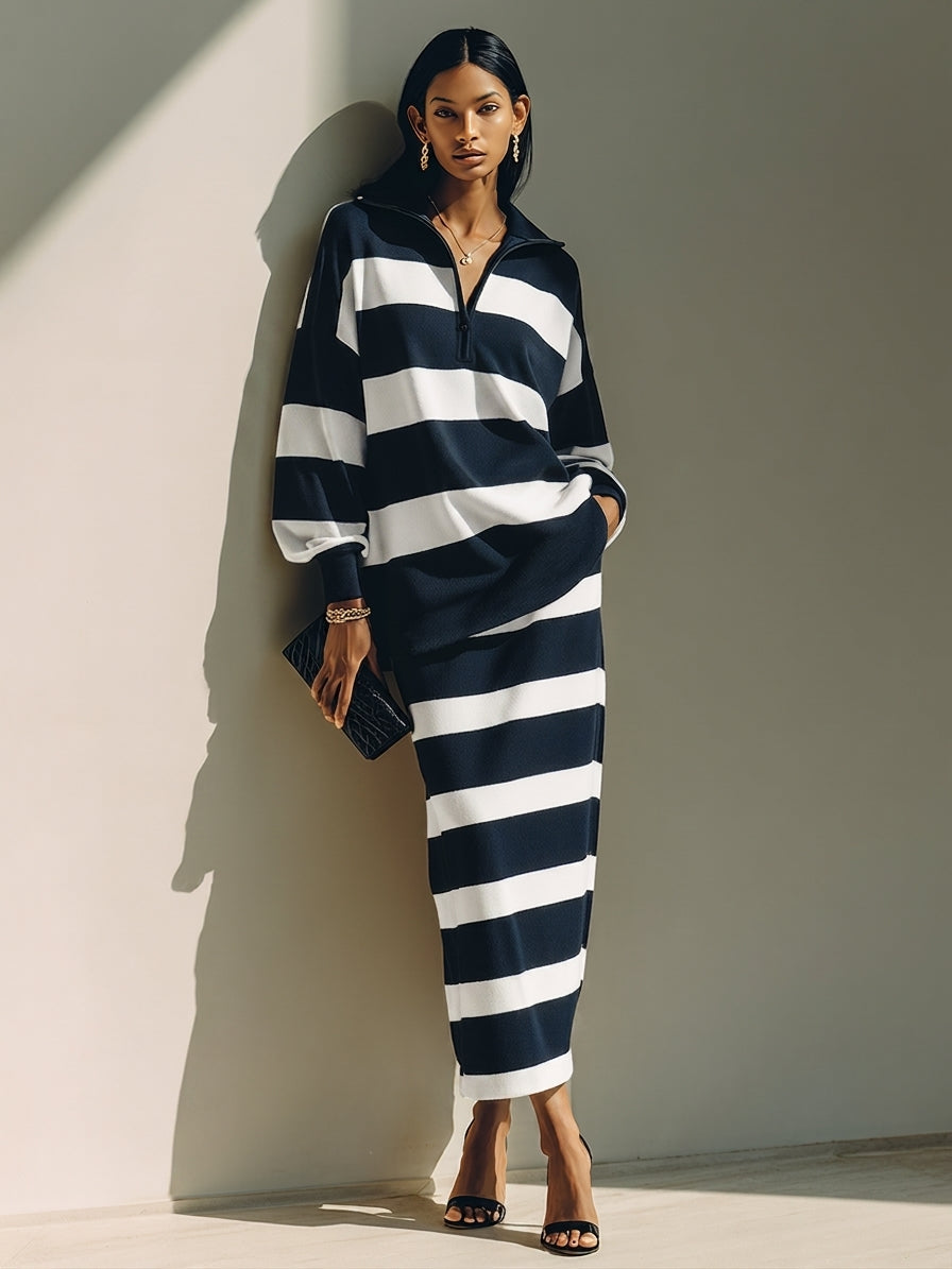 Women's Cotton Striped Two-Piece Set – ModClo