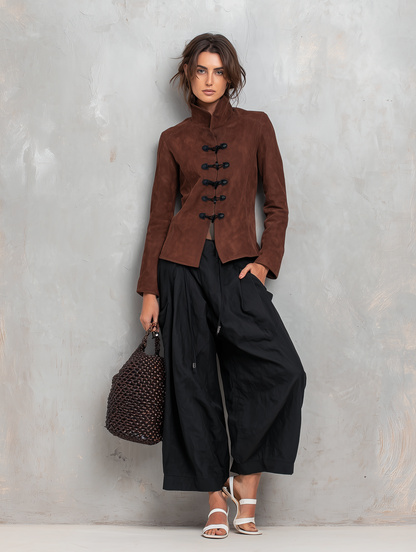 Women's Black Woven Trousers – ModClo
