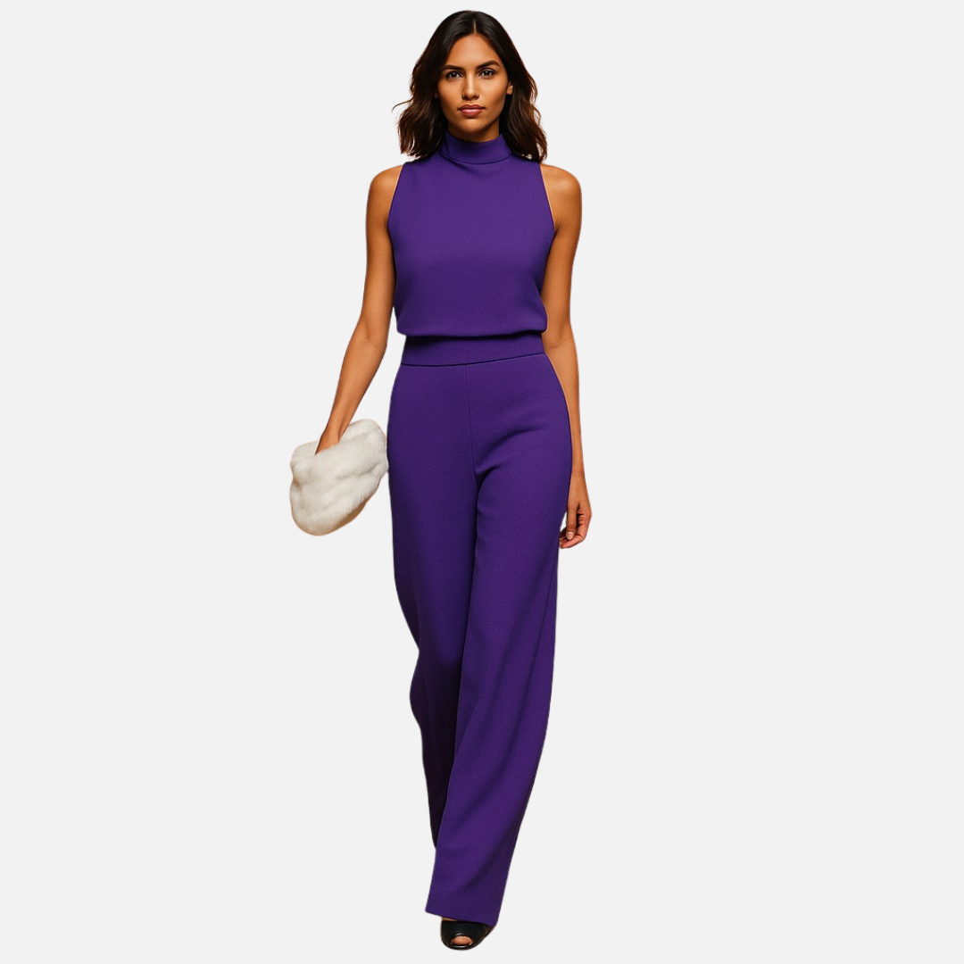 Women's Sleeveless Elegant Jumpsuit | High Neck