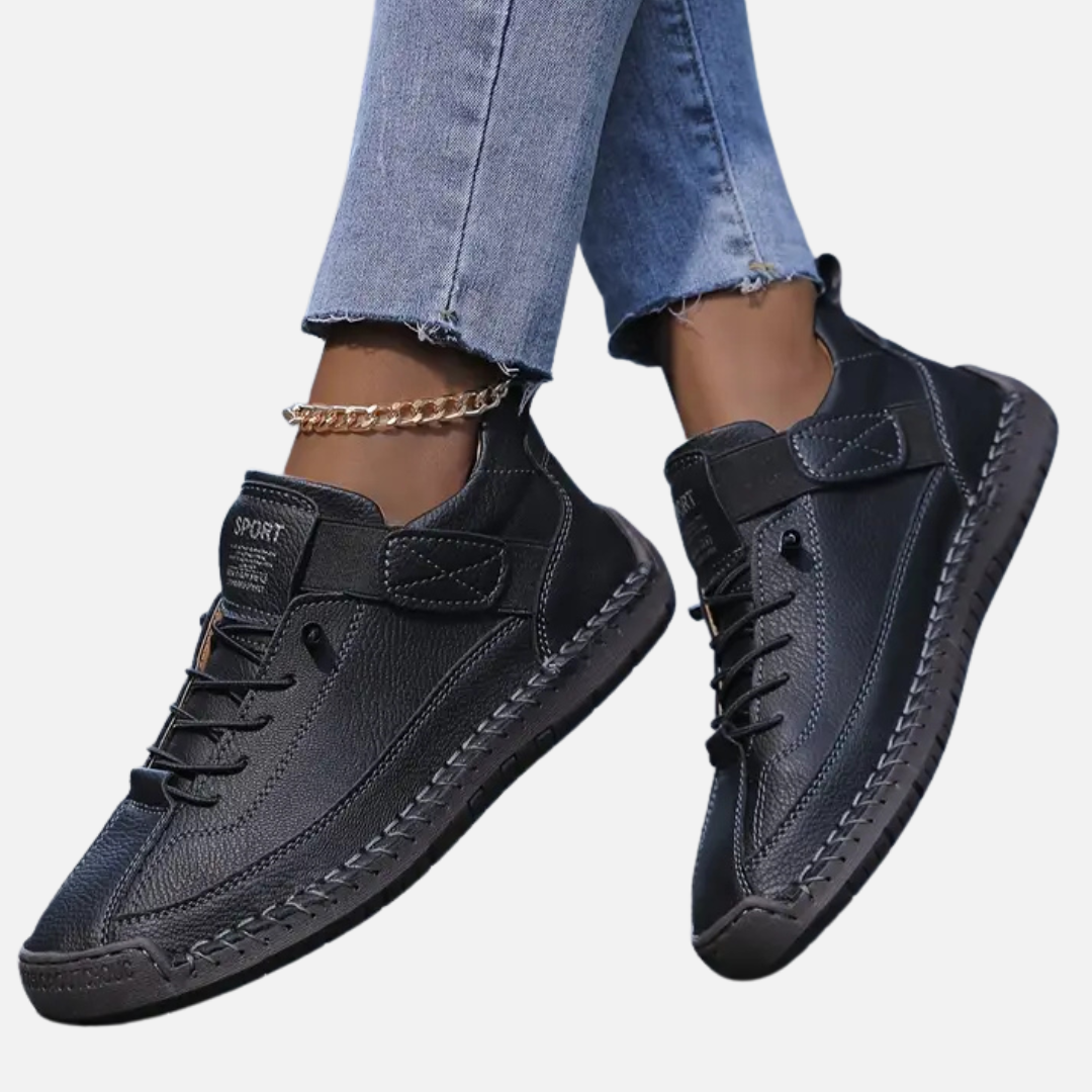 Women's Leather Ankle Walking Shoes