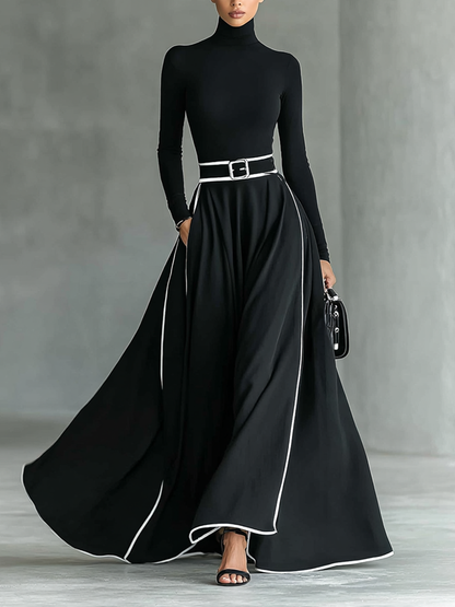 Women's Black Long Sleeve Maxi Dress – ModClo