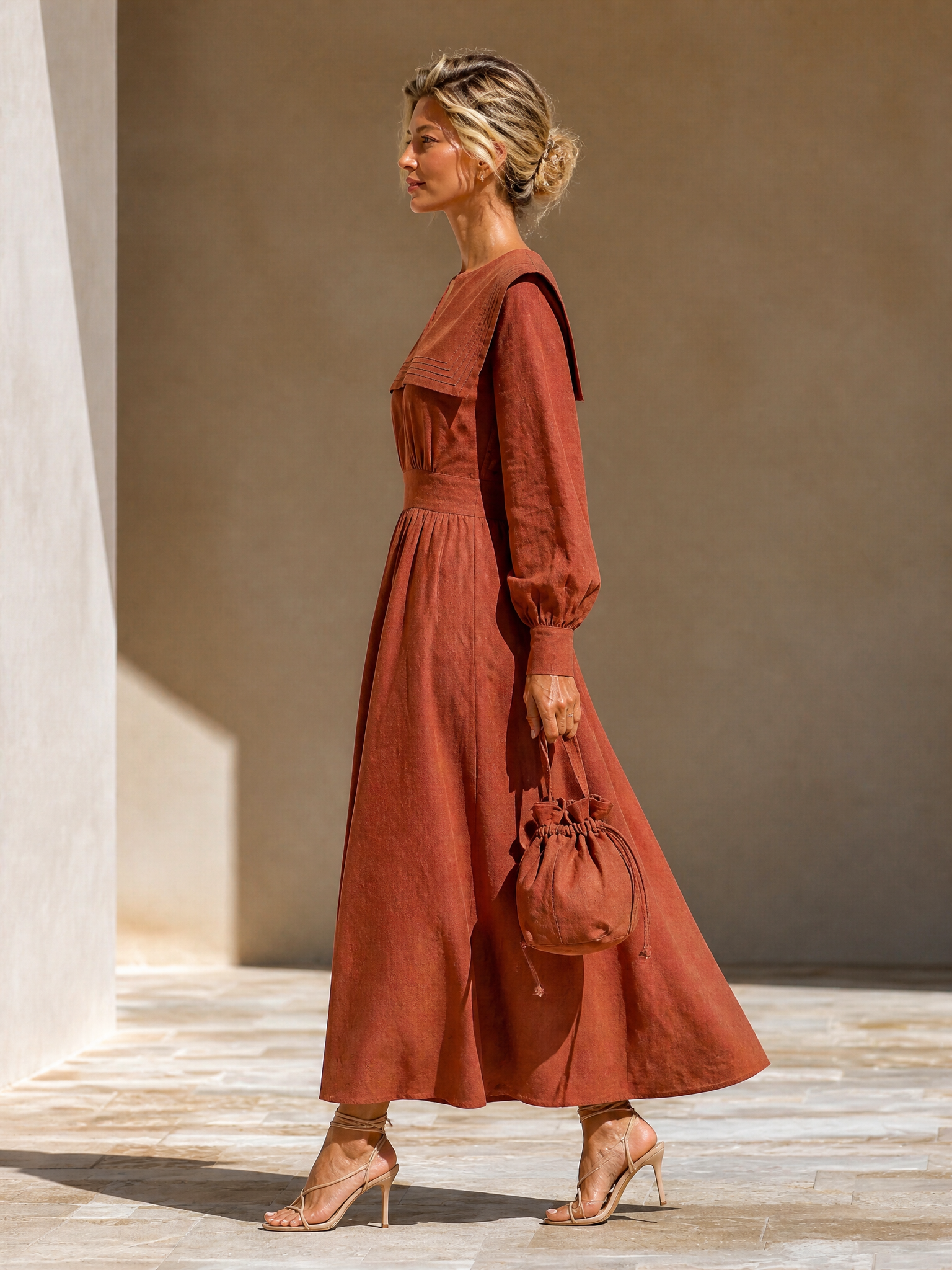 Women's Linen Sailor Collar Dress – ModClo