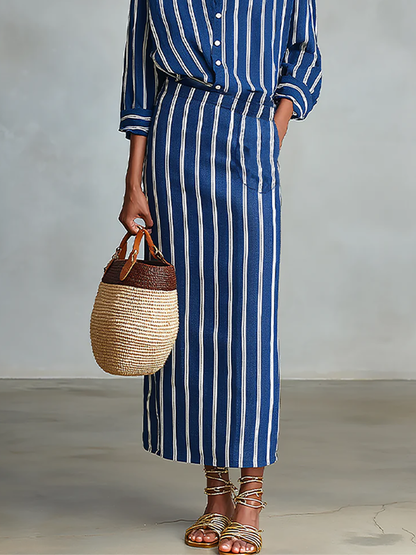 Women's White Cotton Maxi Skirt – ModClo