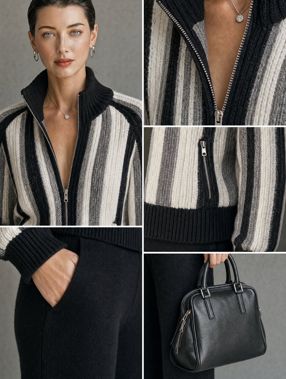 Women's Vintage Stand Collar Cardigan – ModClo