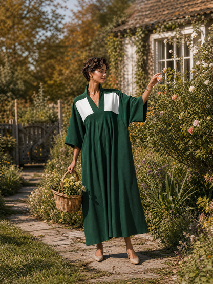 Women's Green Kimono Sleeve Maxi Dress – ModClo
